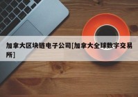 加拿大区块链电子公司[加拿大全球数字交易所]