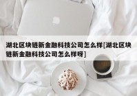 湖北区块链新金融科技公司怎么样[湖北区块链新金融科技公司怎么样呀]